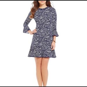 COPY - NWT Michael Kors Blue Zebra Flounce dress Size L